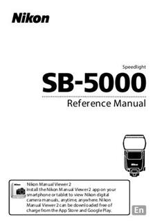 Nikon SB 5000 manual. Camera Instructions.